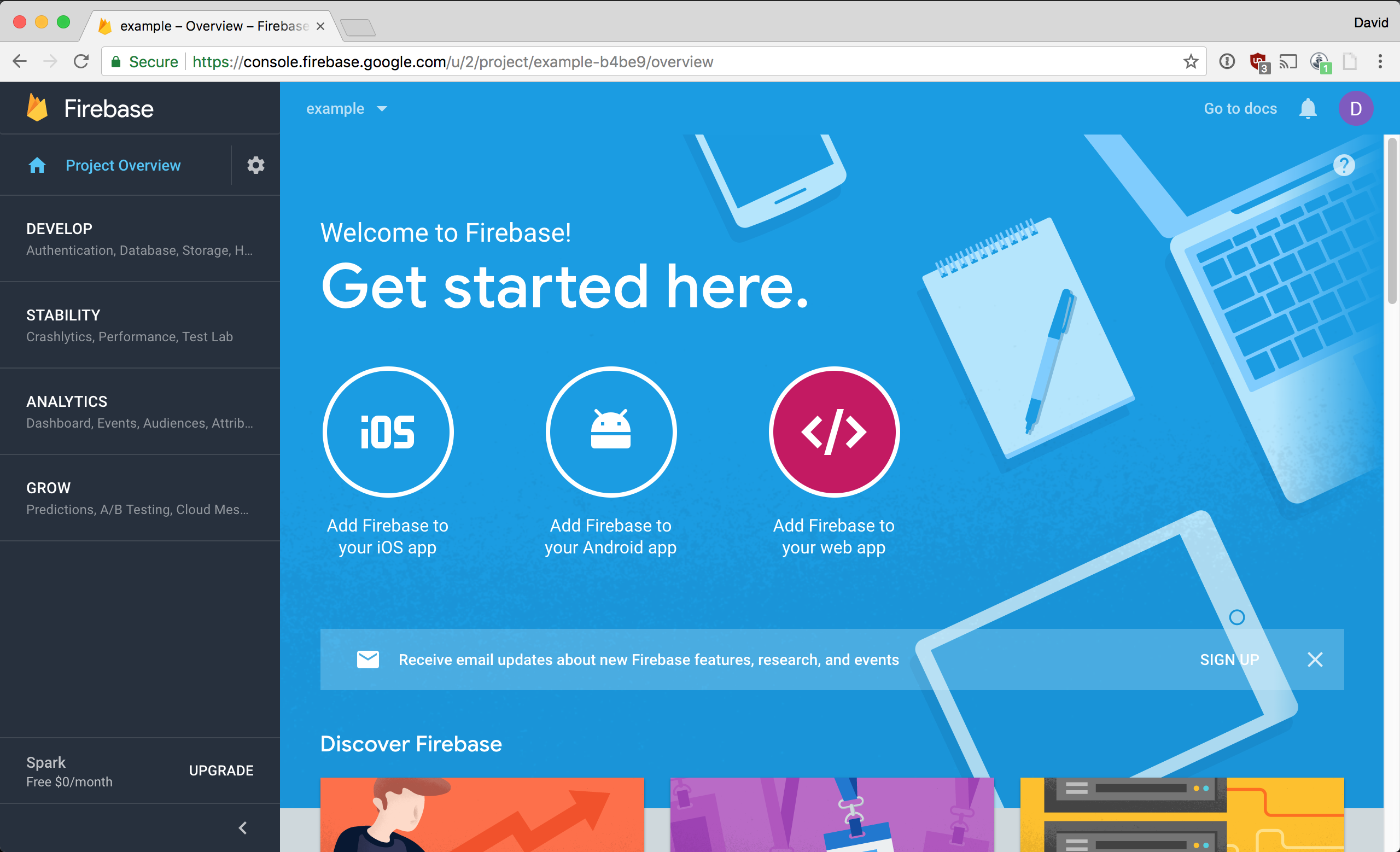 Click Add Firebase to your web app